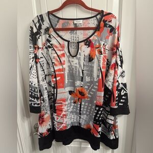 Avenue Plus Size 18/20 Multicolor Abstract Top